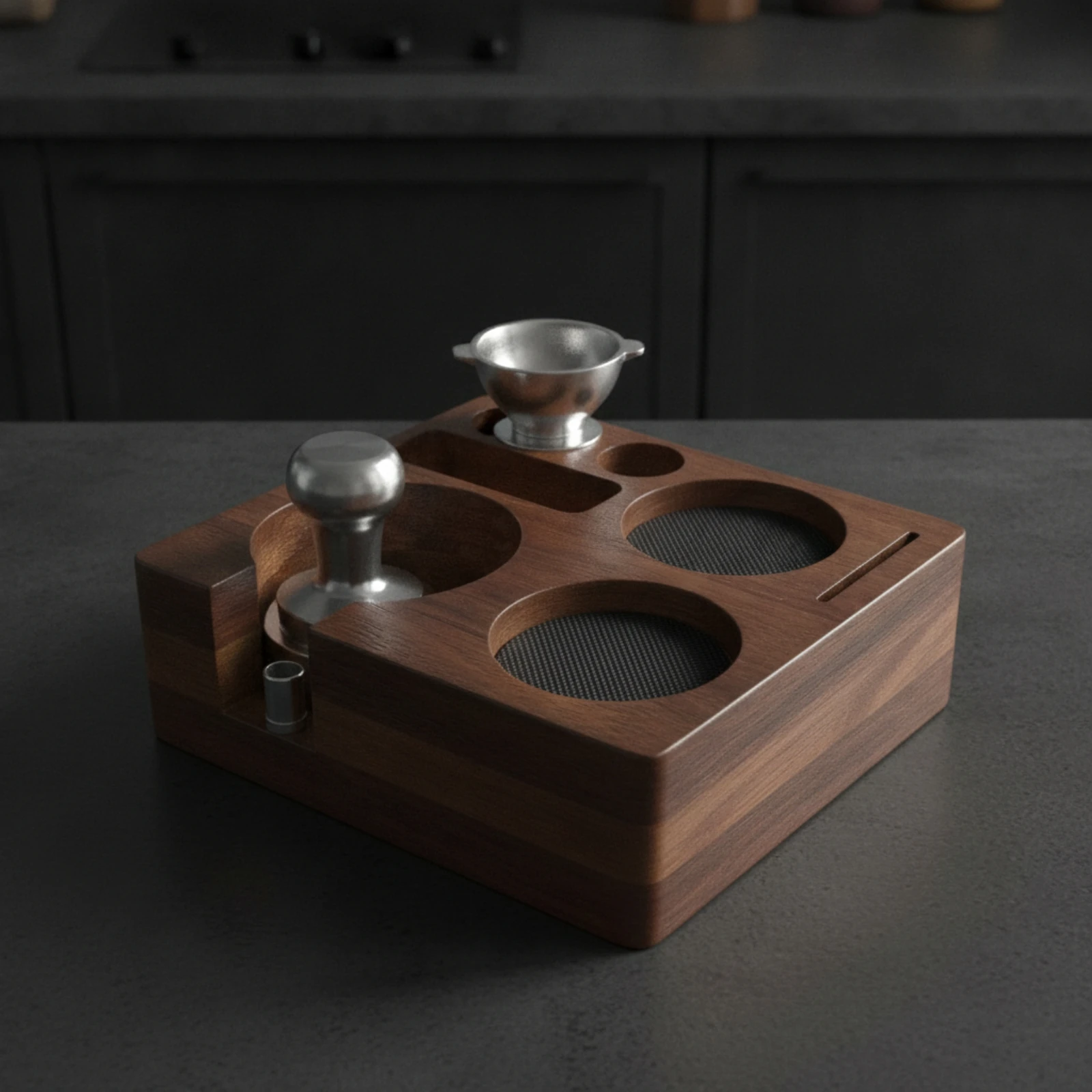 Stacja do kawy z litego drewna – Espresso Tamper Station recenzja i cena