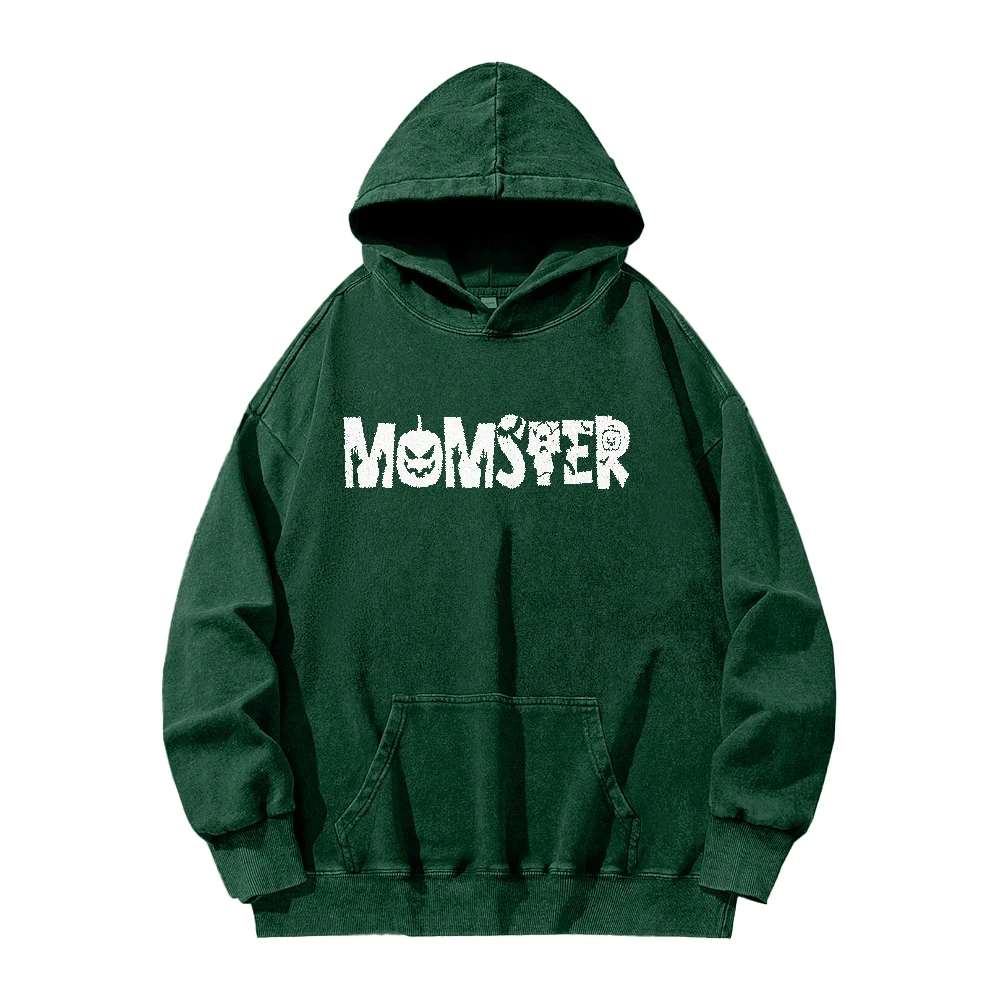 Cartoon Simple Hooded Sweater Halloween Style Graphic Printing Trend Designer Loose Shoulder Hoodie 2024 New Sweatshirt