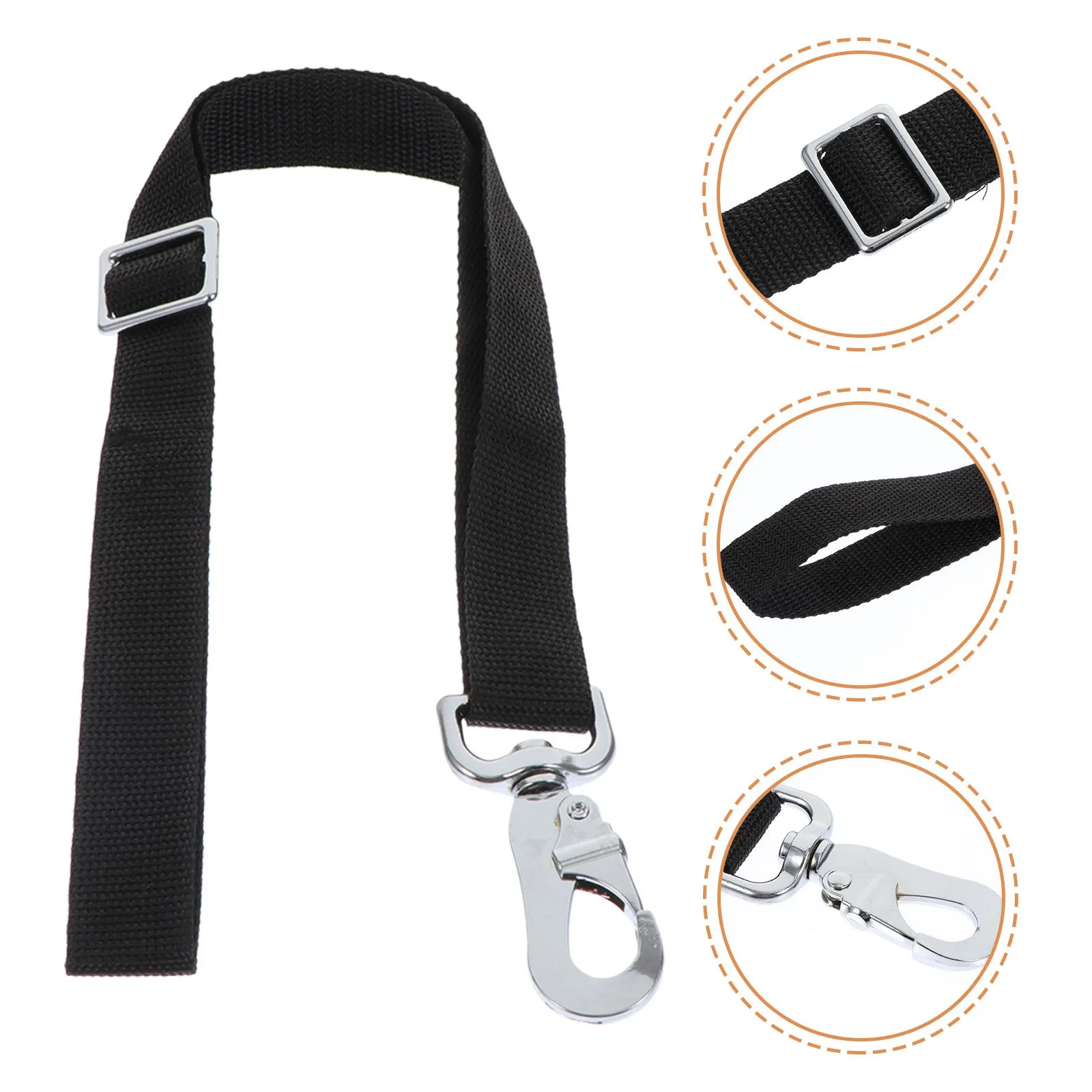 2 قطعة حزام نايلون ثابت قابل للتعديل أسود لتغذية دلو الحصان دلو ماء مستقر حبل معلق حزام ثابت قابل للتعديل #1