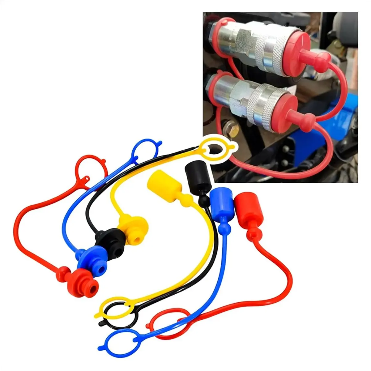【Socket】 ISO7241-A (ISO-A) Hydraulic Coupler Male Dust Cap and Female Plug Cover, Hydraulic Plug Cover Fitting Set A