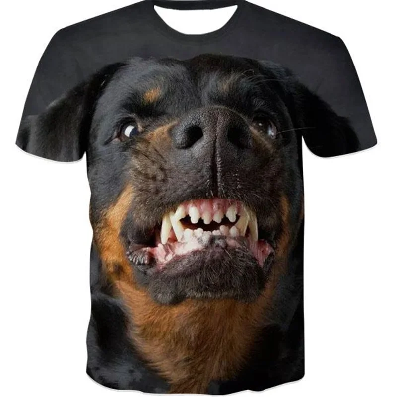 3D Print Funny Animal Dog Lion Graphic T Shirts For Men Casual O-Neck Short Sleeve Tee Tops Streetwear Oversized Mens Tshirt