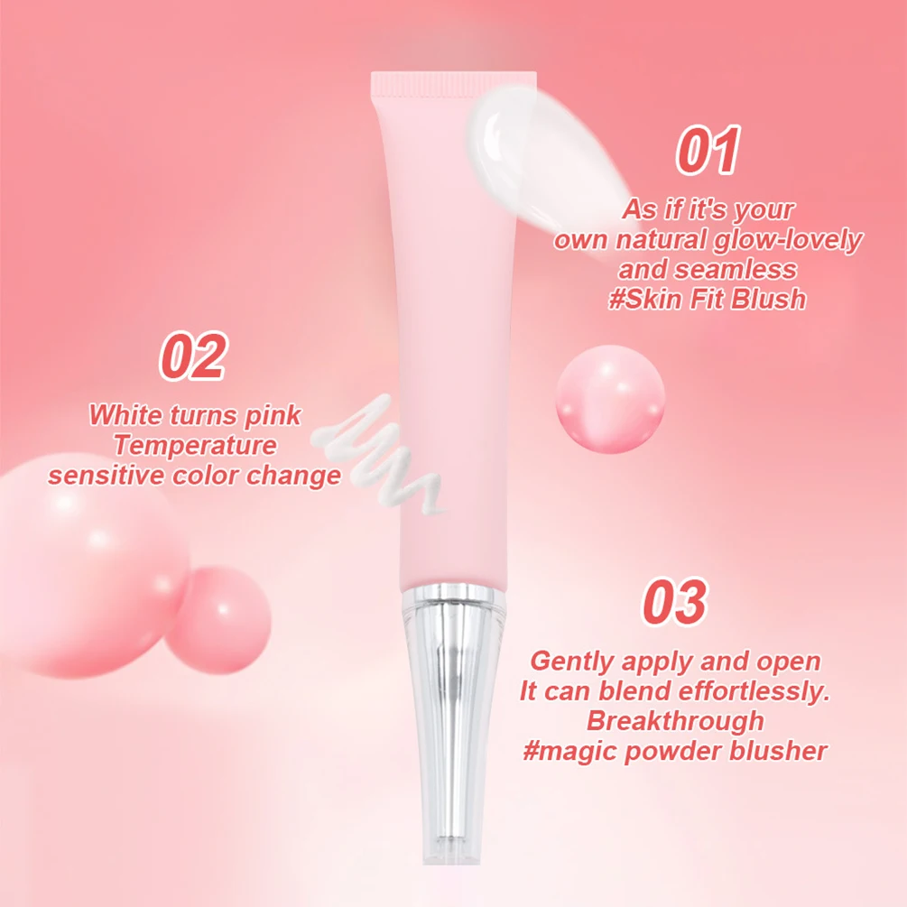 Private Label Liquid Blush Custom Logo Pink Tube Waterproof Long-Lasting Matte Color-Changing Blusher Creamy Smoothly Makeup