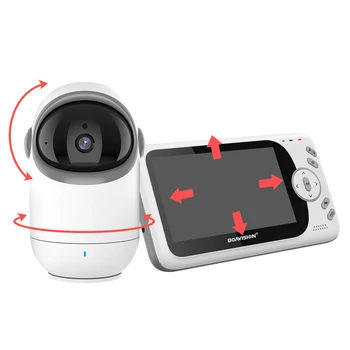 4.3 Inch Video Baby Monitor With Pan Tilt Camera 2.4G Wireless Two Way Audio Night Vision…
