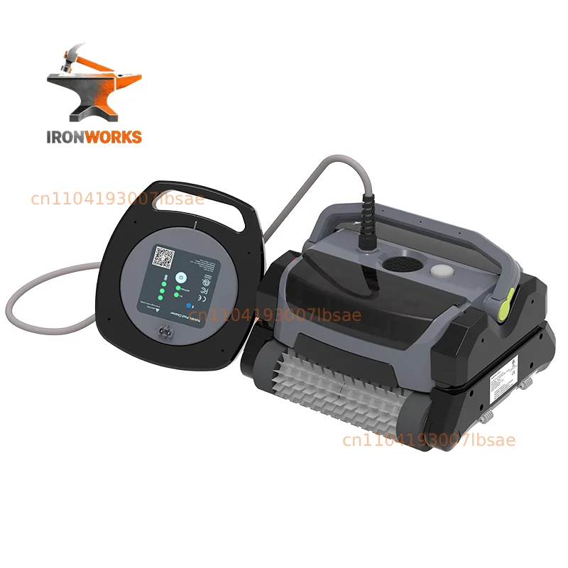 Remote control robotic pool cleaner, IP68 waterproof 12000mAh battery 130W device for long time cleaning