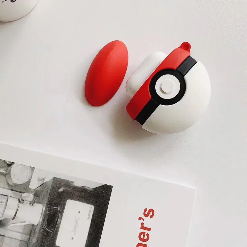 Pokemon Anime 3D Poké Ball Cover For Apple Airpods 1 2 3 Pro Case Silicone Soft Earphone Shell For Airpods Pro2 Keychain Pendant