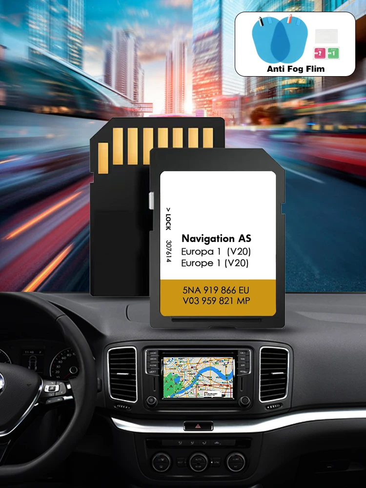 

SD GPS Map Card Navigation Europe 2025 Car Navi for VW AS V20 Sat Nav 32GB MIB2 Free Shipping And Fog Flim