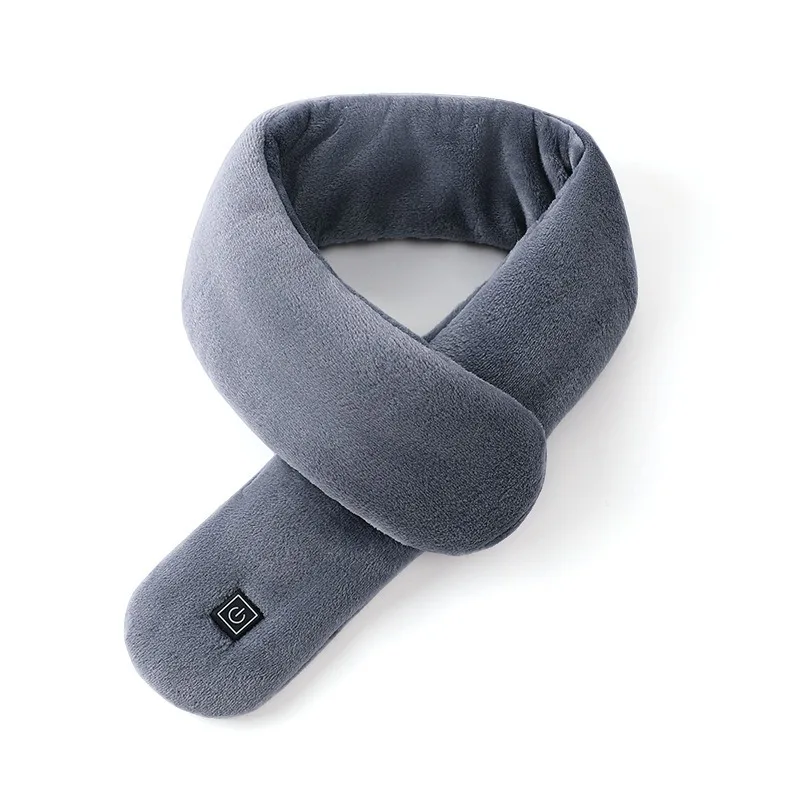 2024 USB Heated Scarf Women And Men Smart Heating Solid Color Vibration Massage Scarf Waterproof Winter Heating Scarf Female