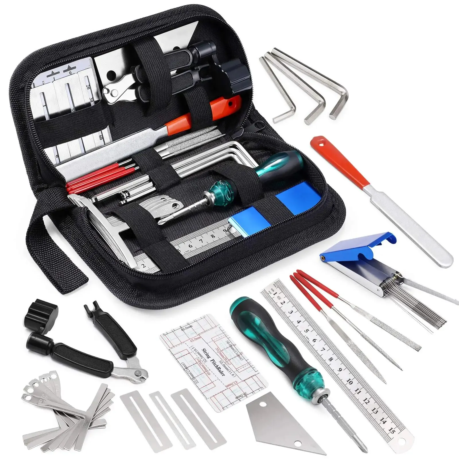 Miwayer 25/72 Guitar Repairing Tools Kit Setup Kit with Carry Bag Perfect Gift for Music Or String Instrument Enthusiast