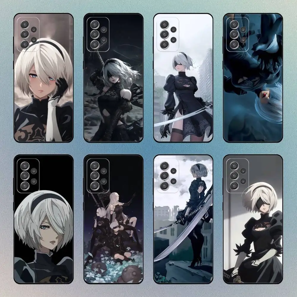 

Shockproof Game N-NieR Automata 2B Phone Case For Samsung Galaxy S25,S24,S21,S22,S23,S30,With Bracket Cover