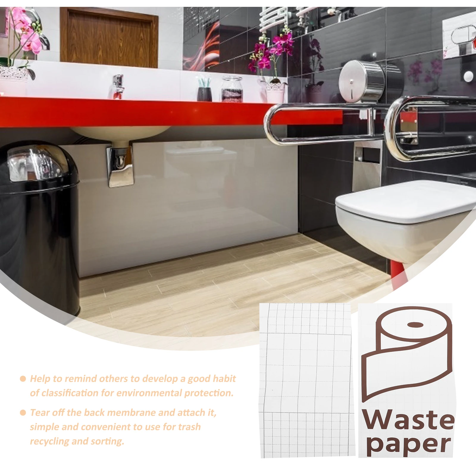 

5pcs Garbage Classification Stickers Pvc Can Labels Waste Sorting Decals Adhesive Trash Bin Stickers Reusable Waterproof Easy