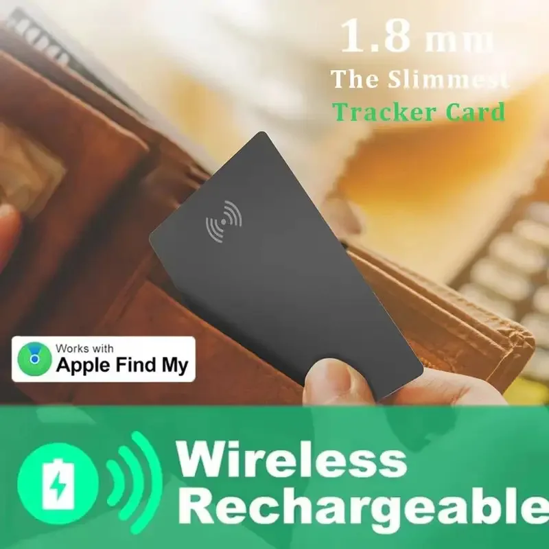 

Wireless Charging Tracking Location Wallet Tracker Card GPS Locator Smart Tag Item Tracker for Iphone Device Apple Find My APP