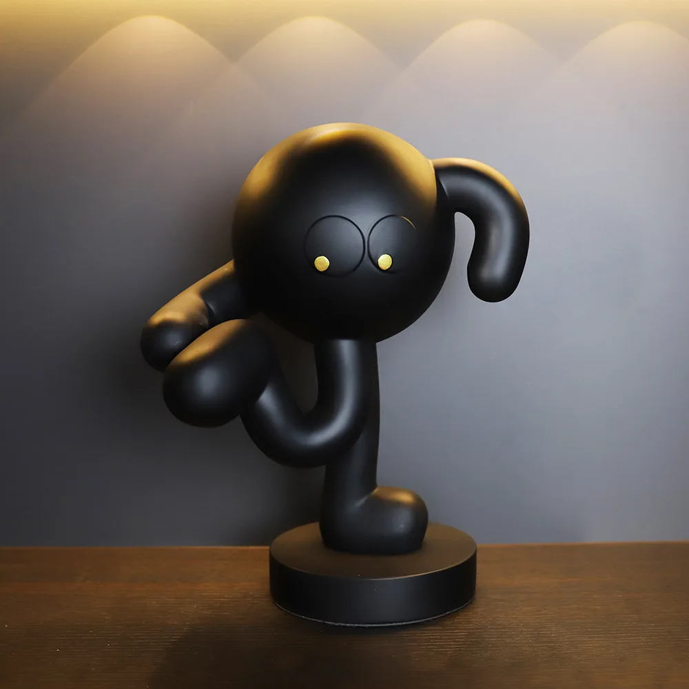 Modern minimalist entrance hall wealth-attracting ornament Abstract figure sculpture Hotel lobby art installation