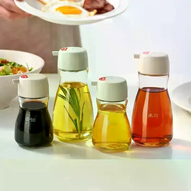 190ML Glass Bottle Clear For Sauces Oils With Tight-Fitting Lid Allows Controlled Dispensing Soy Sauce Seasoning Can