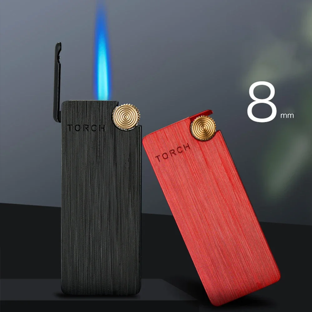 High Quality Torch Blue Flame Windproof Lighter Adjustable Electroplating Micro Torch Lighter For  Men Gift Lighters Smoking