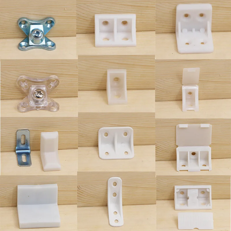 10pcs Nylon plastic corner bracket furniture 90 degree right Angle cabinet Nylon corner code link accessories  intensification