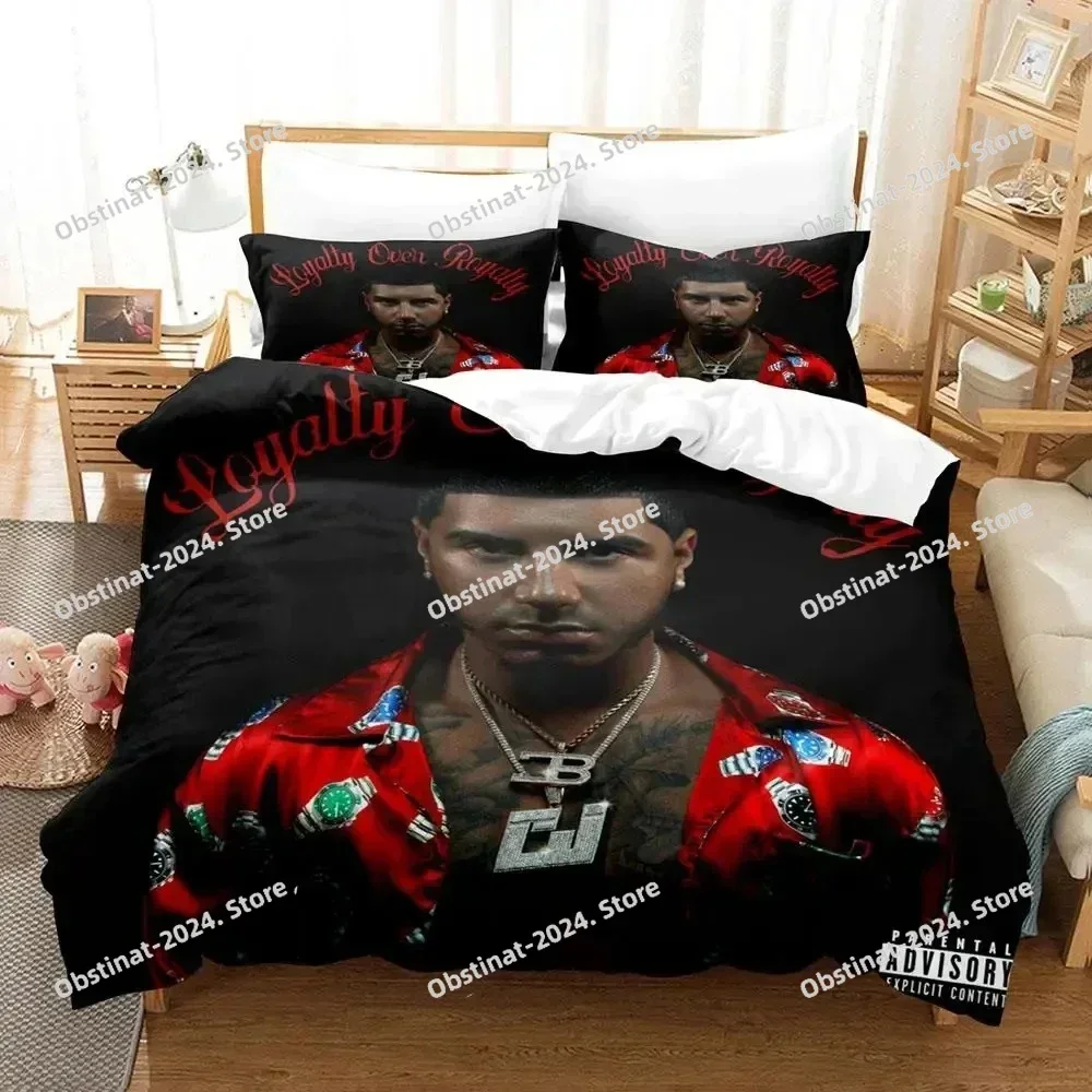3D Print Real Hasta la Muerte Anuel Bedding Set Duvet Cover Bed Set Quilt Cover Pillowcase Comforter king Queen Size Boys Adult
