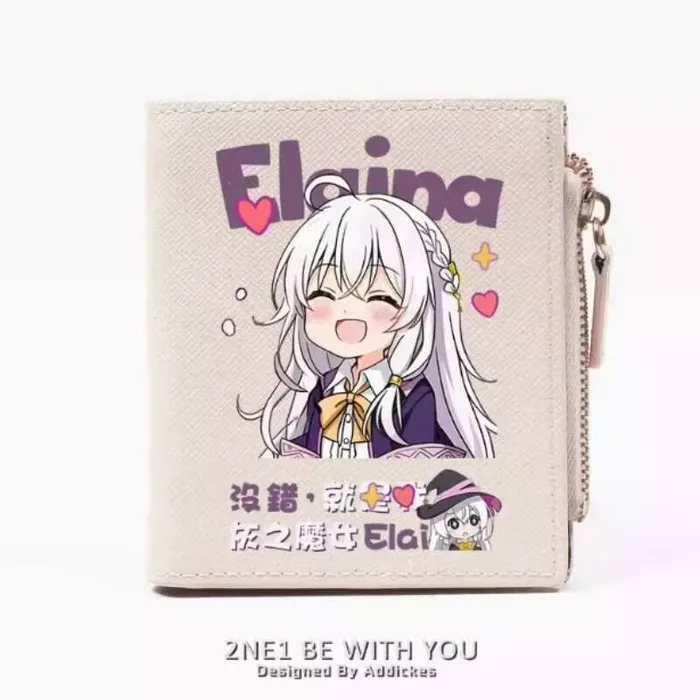 

Anime The Journey Of Elaina Fashion Wallet PU Purse Card Coin Zipper Money Bag Cosplay Gift B1746 Anime