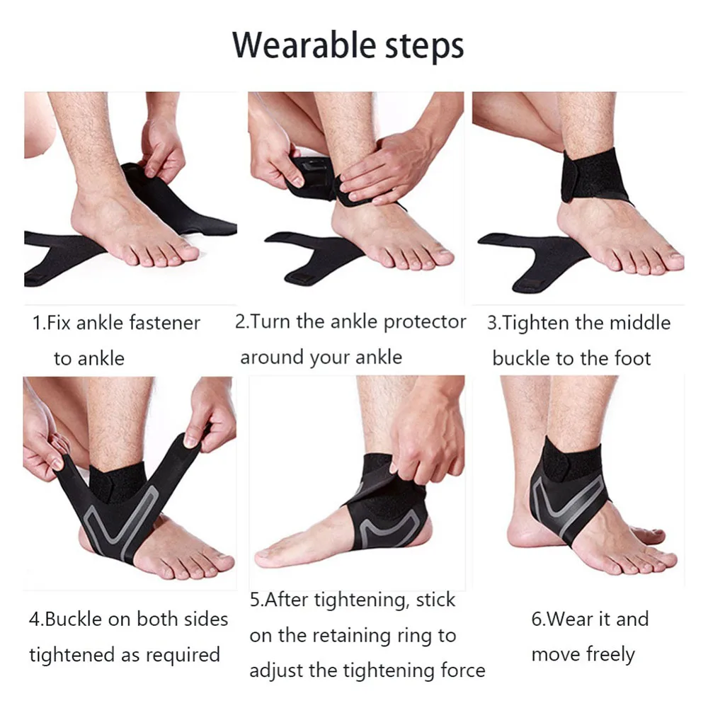 Adjustable Ankle Support Compression Ankle Brace Protector for Running Soccer Basketball Ankle Protector Gym Bandage Ankle Strap