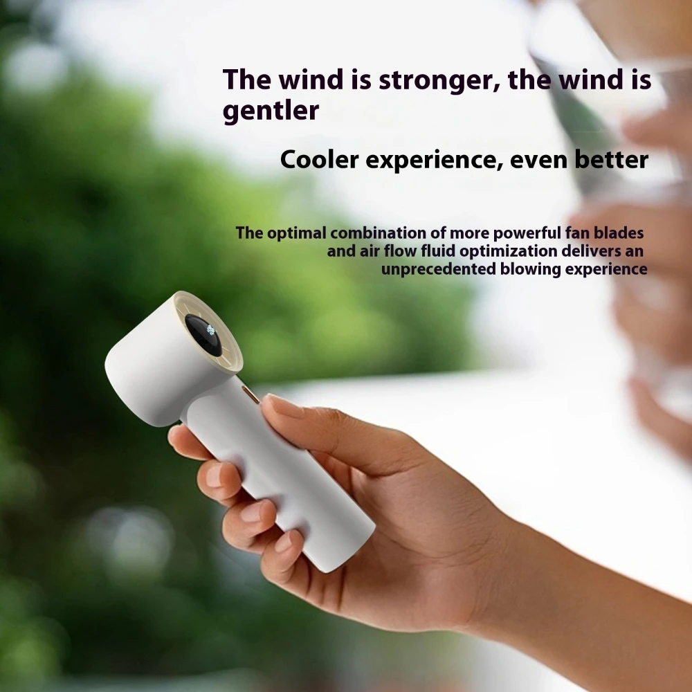 2025 New USB Charging Mini Handheld Fan, High-Speed 100 Speed Small Air Cannon, Outdoor Portable Digital Display Cooling Fan