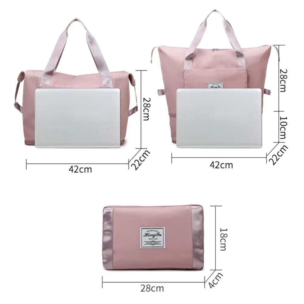 Bolso de hombro impermeable para mujer, bolsa de viaje plegable de gran capacidad, bolsas de viaje, separación húmeda y seca, juego de equipaje de mano