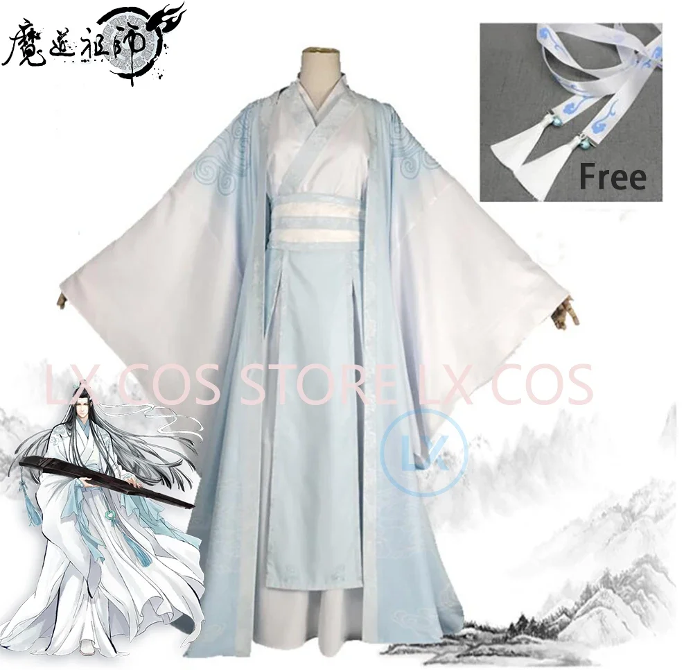 In stock Lan Wangji Cosplay Costume Mo Dao Zu Shi Original Lan Zhan Ancient Costume Wei Wuxian Yiling Patriarch Halloween Gifts