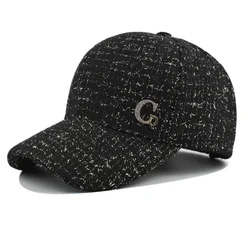 Metal M Patch Baseball Cap Black Elegant Man Hat Lightweight Adjustable Sun Hat For Women Female