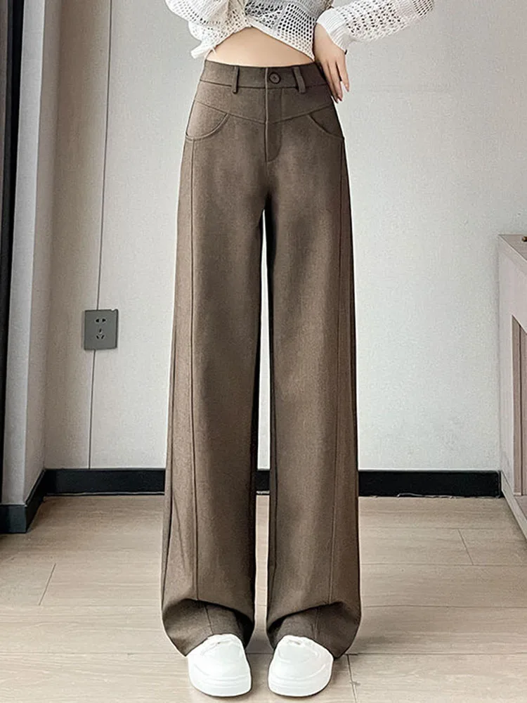 Women Casual Loose Straight Pants Korean Fashion High Waist Wide Leg Pantalones Spring Fall Classic Solid Sweatpants New Calca