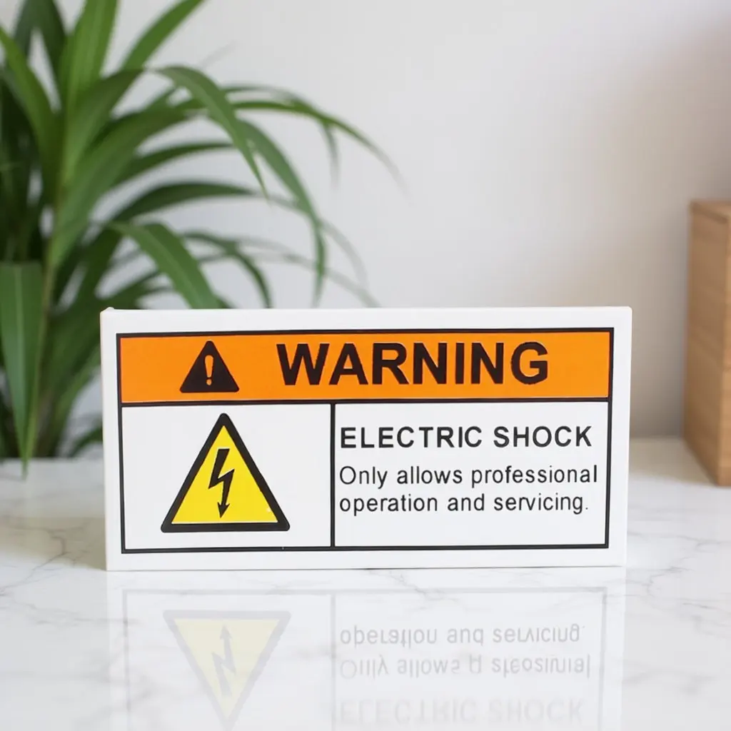 

Self Adhesive Electrical Hazard Warning Sticker High Voltage Shock Risk Safety Sign Clear Bilingual Text for Maintenance Areas