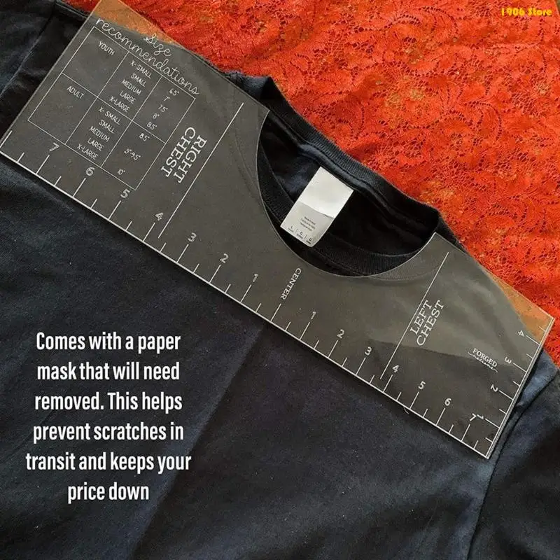 U1JB Einzelstück T-Shirt Lineal Guide-Vinyl T-Shirt Lineal Guide Sublimation Designs auf T-Shirt Vinyl Lineal Guide