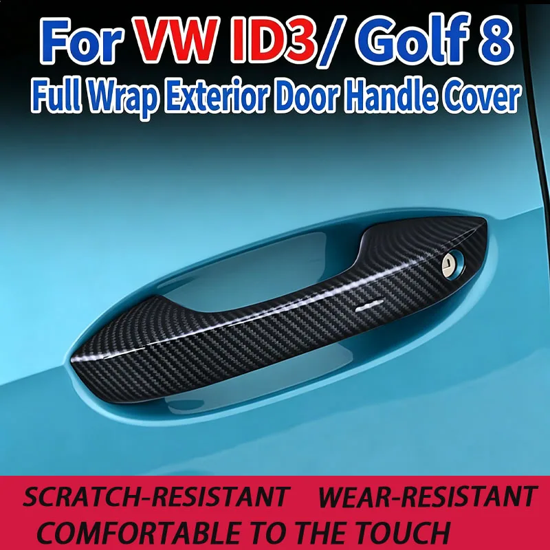 for Volkswagen ID3 eighth generation golf 8 door handle protective cover outer door handle decoration black sequin modification