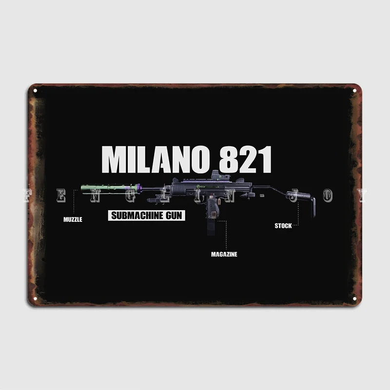 Milano 821 Poster Metal Plaque Cinema Garage Garage Club Designing Wall Decor Tin Sign Posters