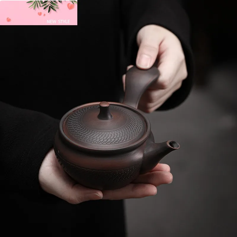 

Purple Pottery Side Handle Pot Ceramic Kung Fu Teapot Single Teapot Pu'er Tea Making Device Tea Sets Chinese Tea Pot