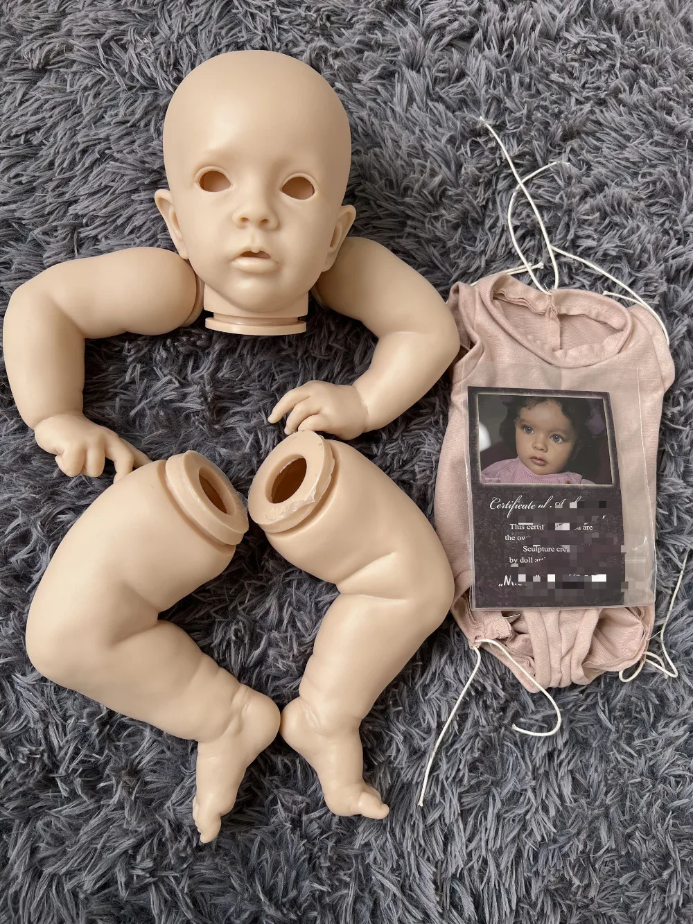 

22inch Bebe Reborn Doll Kit Missy Unassembly Unpainted Doll Parts with Cloth Body and Eyes COA included