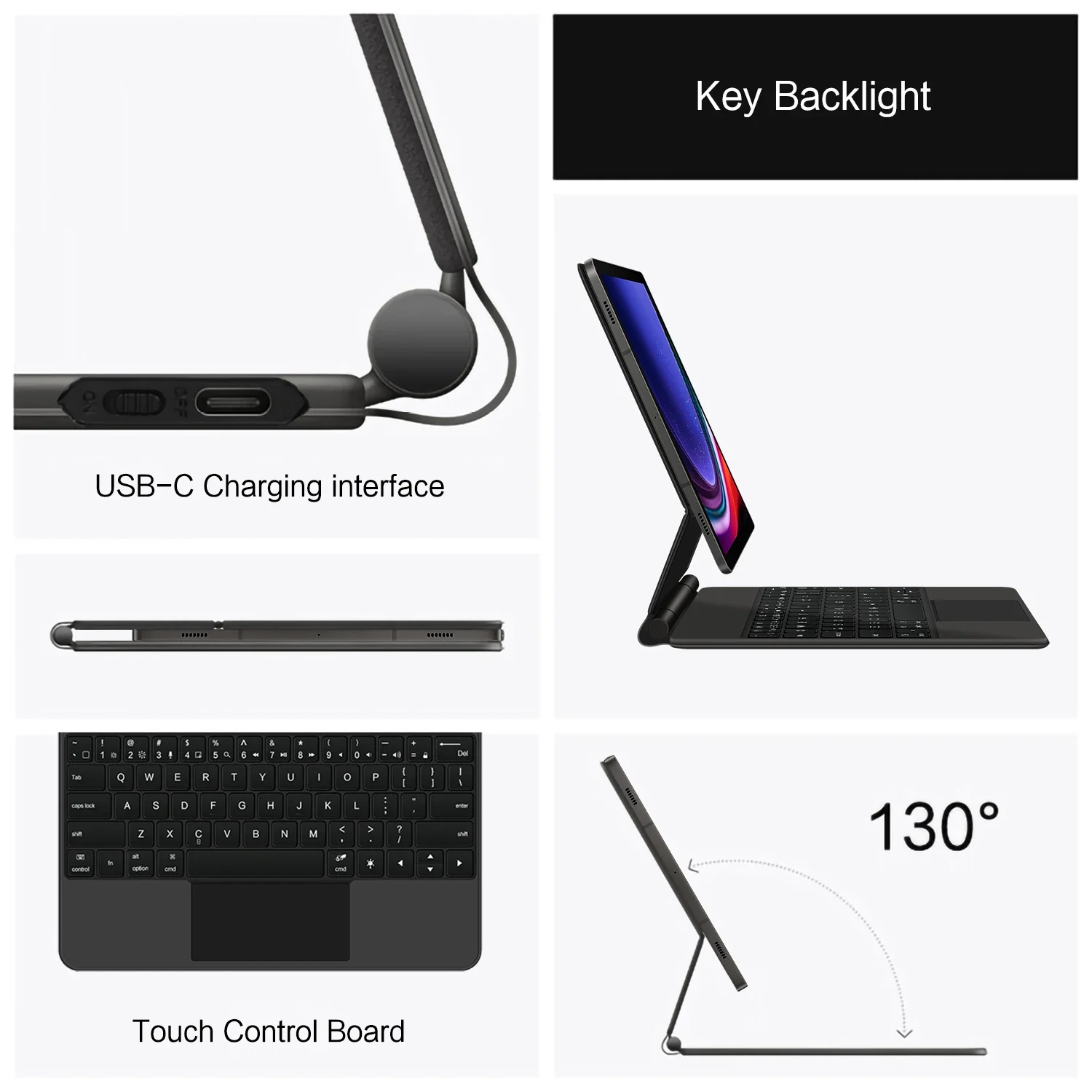 Magic Keyboard For Samsung Galaxy Tab S7 S8 S9 Plus FE 12.4 TrackPad keyboard Protective Cover For Tab S9 FE+ S7+ S8+ S9+ 12.4