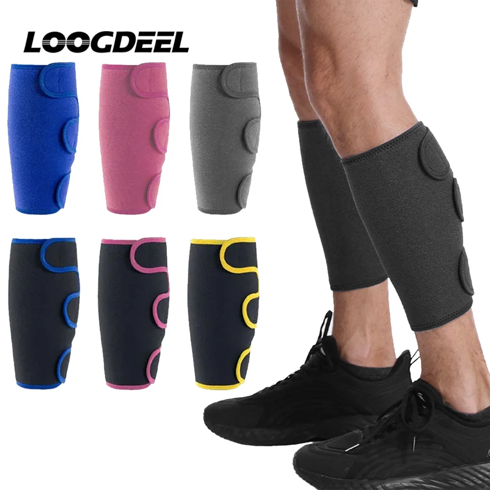 LOOGDEEL 1Pcs Adjustable Sport Shin Guard Leg Warmers Sleeve Calf Guards Protection Cycling Football Basketball Weightlifting