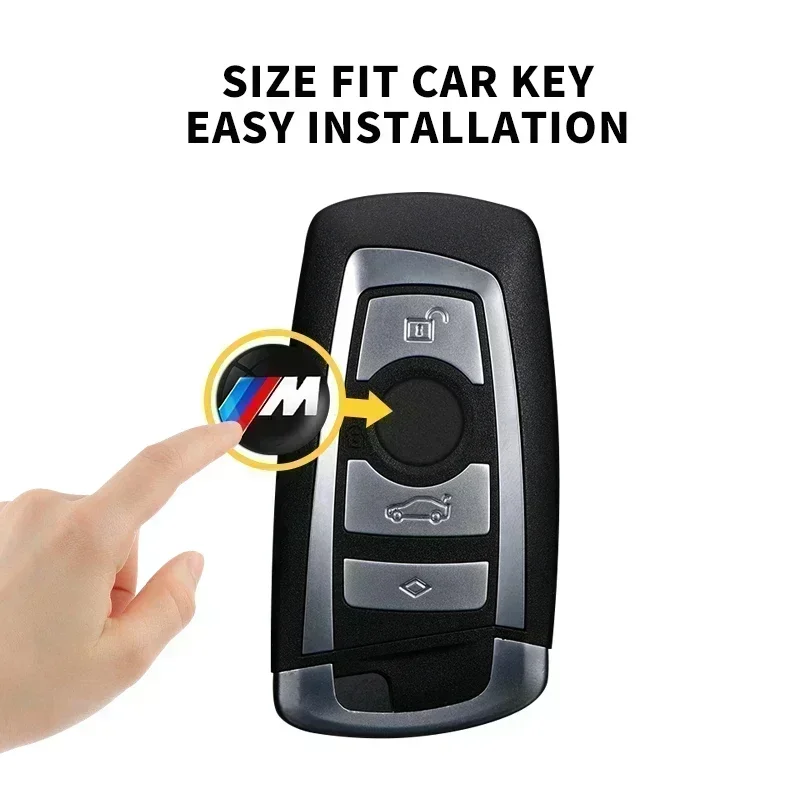11 مللي متر/14 مللي متر مفتاح السيارة ملصق شعار ثلاثية الأبعاد شعار معدني لسيارات BMW M E46 E90 E39 E60 E36 E30 E61 E91 E92 E87 F10 F20 F30 X3 X5 i3 ix3 #4