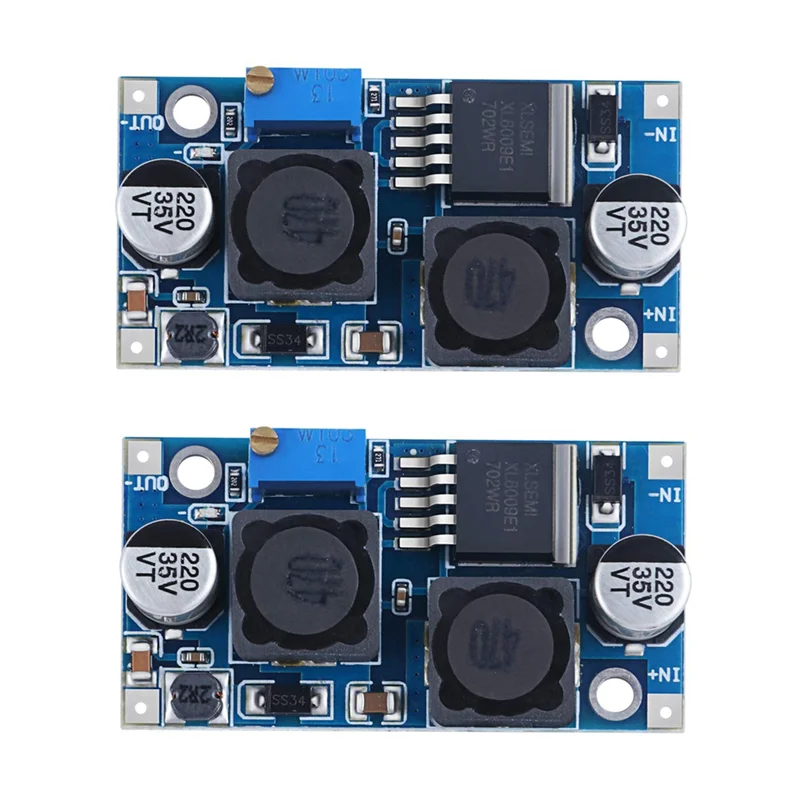 2Pcs Adjustable DC-DC Buck Boost Converter Automatic Wide Voltage Regulator XL6009 Voltage Module