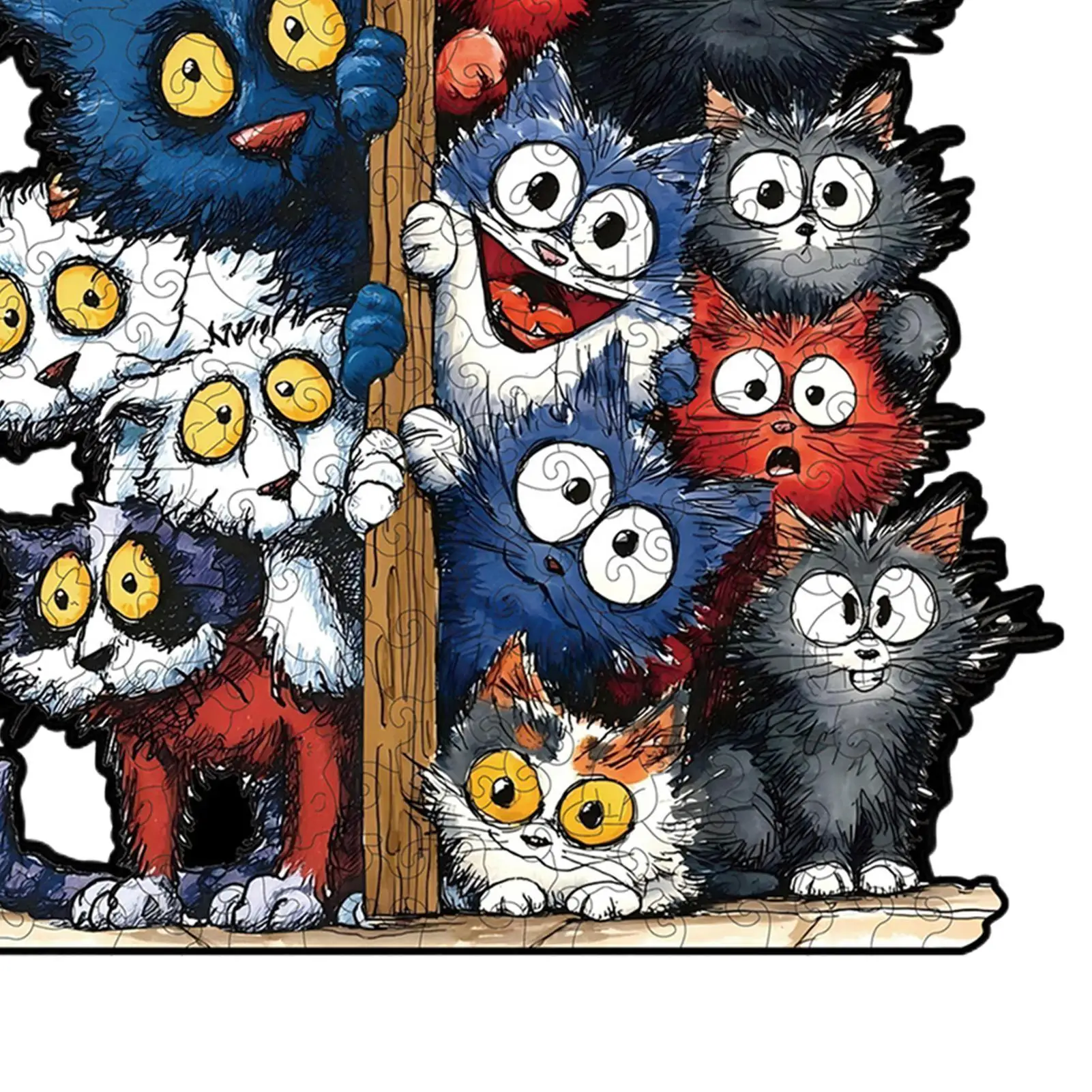 

Wooden Jigsaw Puzzle Precise 3D Decor Kit Cat Wooden Jigsaw Puzzles For Lovers Adults Kids Wall Shelf Home Family Friends