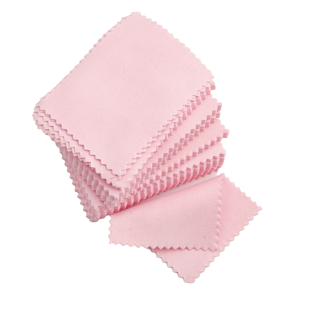 50pcs/pack 8cm*8cm Jewelry Polishing Pink Color Fabric Polish Cleaning Cloth Care For 925 Clean Cleaning Cloth Polishing Cloth