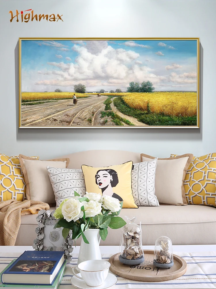 highmax Classical Oil Painting Poster Natural Scenery Wheat Harvest Canvas Printing Wall Posters Hotel Living Room Restaurant