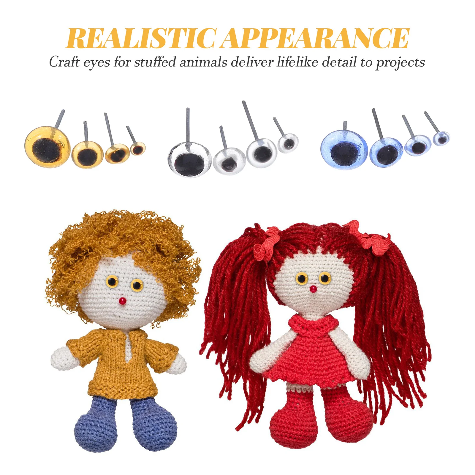 120개 유리 공예 눈, 니들 펠팅용 3 5 7 9mm 미니어처 사실적인 둥근 눈 구슬, 봉제 동물 장식 공예용