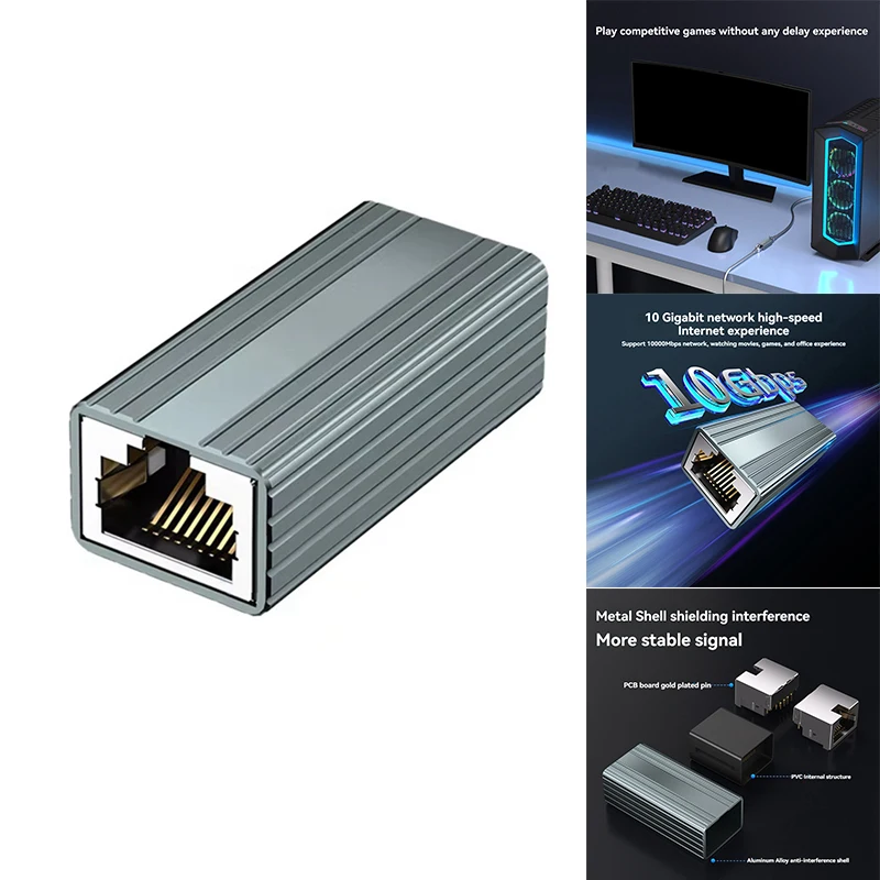 10Gbps RJ45 Connector Female To Female Gigabit Network Extender For Cat8 Cat7 Cat6 Cat5 Ethernet Cable Adapter