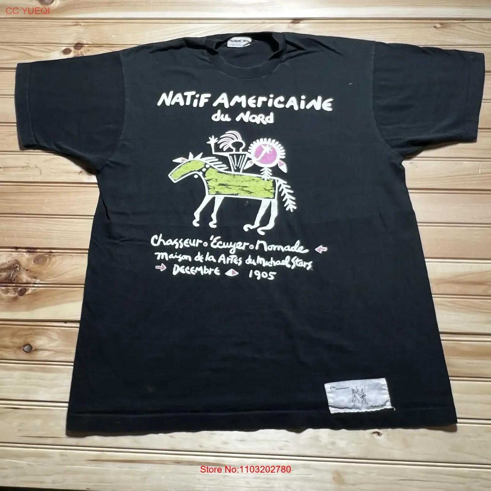 Винтажная футболка Michael Stars Natif Americaine Nord Art, размер XL, Americano, винтажная стираная мягкая уличная одежда, дышащая