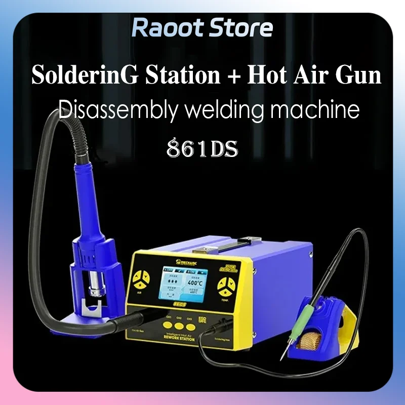 MECHANIC 861DS Dual Function Welding Station Hot Wind Gun 2 in 1 Induction Dormant Electric Soldering Iron Rework Repair Station