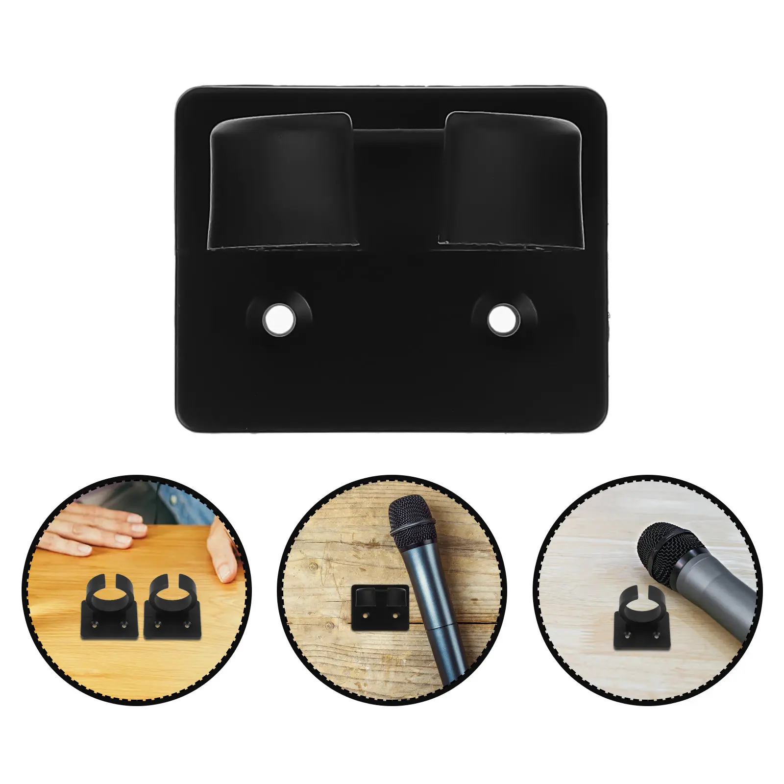 10Pcs Microphone Wall Hanger Clip Square Mic Bracket Holder Desktop Organizer Universal for Studio Office Karaoke Recording