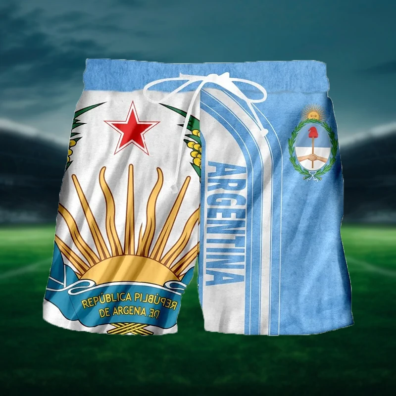 Argentina Flag 3D Print Fashion Kids Beach Shorts Argentine National Emblem Graphic Short Pant Summer Quick Drying Sports Shorts