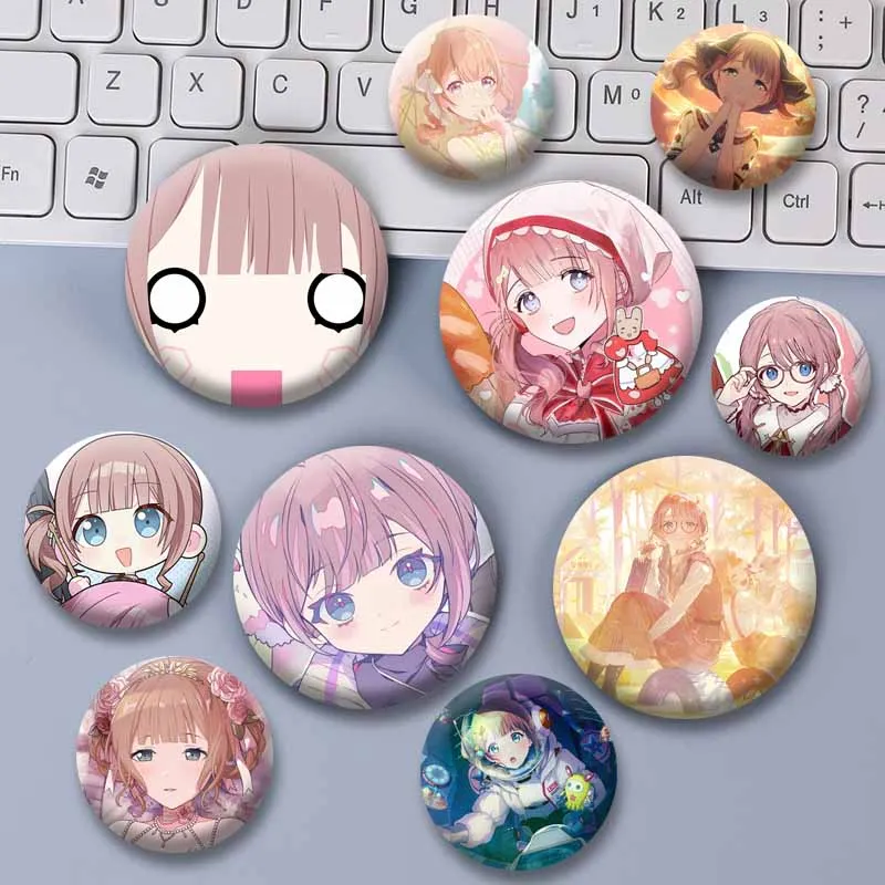 Anime Game Project Sekai Badge Cute Cartoon Mochizuki Honami Brooches Handmade Round Lapel Pins Backpack Clothes Ornaments Gifts