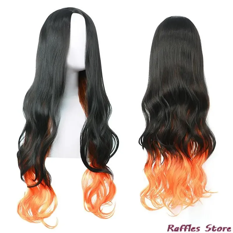 Novo 2025 anime kamado nezuko cosplay traje peruca tamancos mancha de sangue branco quimono halloween carnaval uniforme terno qaq3