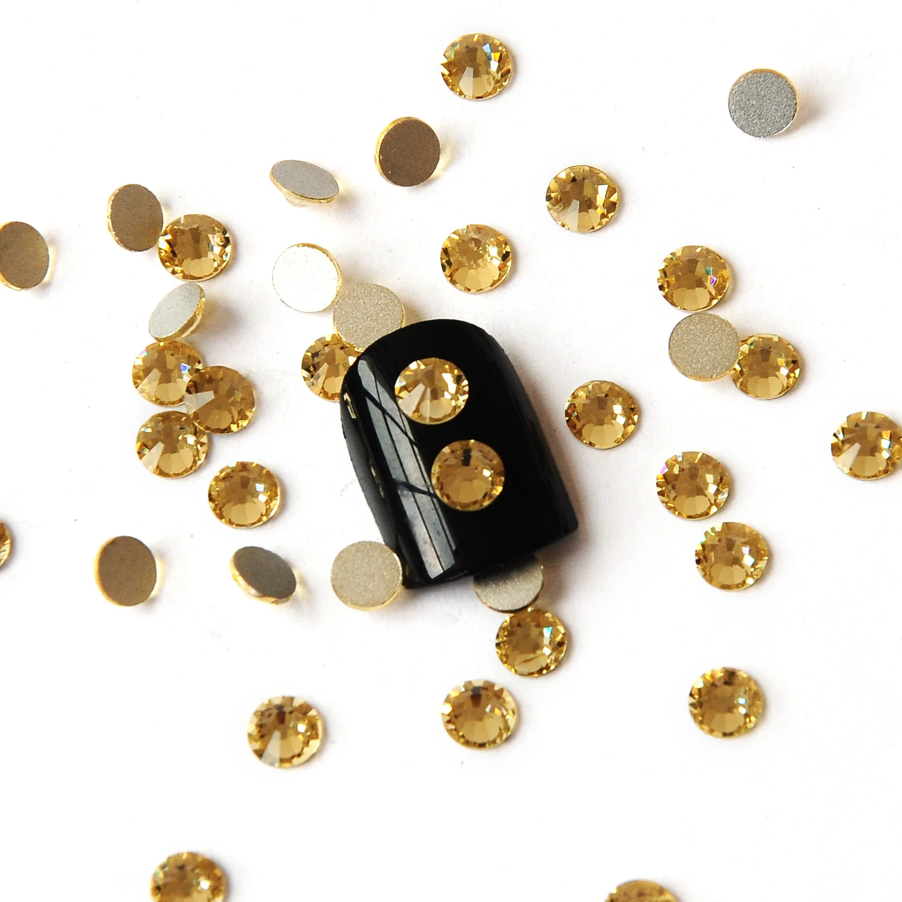 Jonquil Flatback Strass-Steine, glänzende Kristallglassteine, nicht heißklebend, für Nagelkunst, Kleidung, Handwerk und Schmuckherstellung. – Detail 4