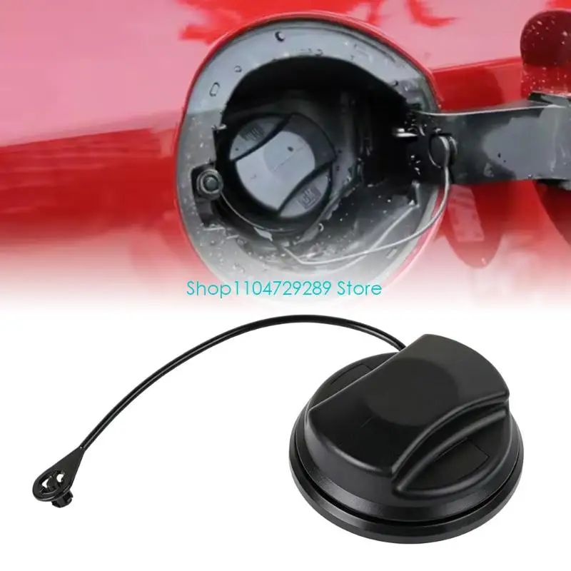D8KE Cap Assembly with Tether for 13228891 13228892 Vehicle Models, Black Molded Cap Layout for Fuel Door Service